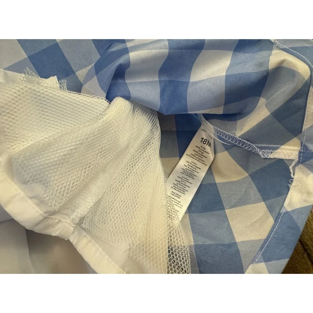 Carters Toddler Girls Dress 18 Months Sleeveless Blue White Plaid Clothes Easter
